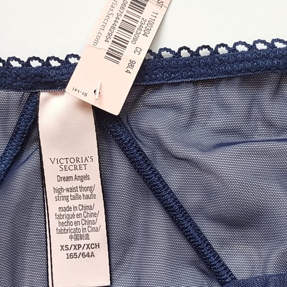 Victoria's Secret Dream Angels High Waist Thong / Panties Navy Blue Size XS  NWT - Picture 3 of 7